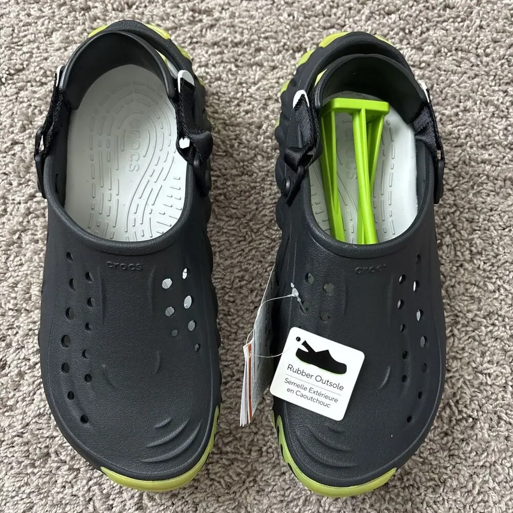 Crocs Echo Icey Ro Clog 211458-001 Icy Black Green Shoes Sandals Mens Sz 11 New